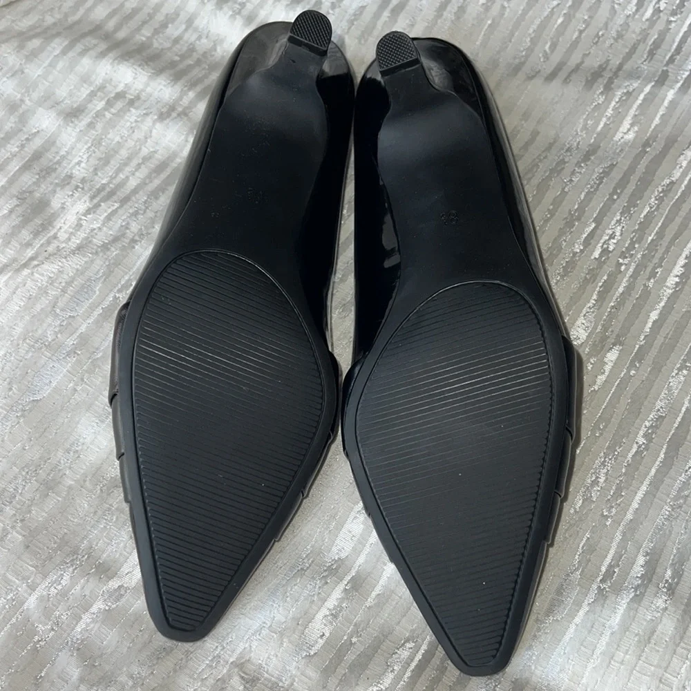 Kelly & Katie Black Patent Leather Stiletto Shoes / Heels Size 8.5, 3” Heel - Picture 8 of 16